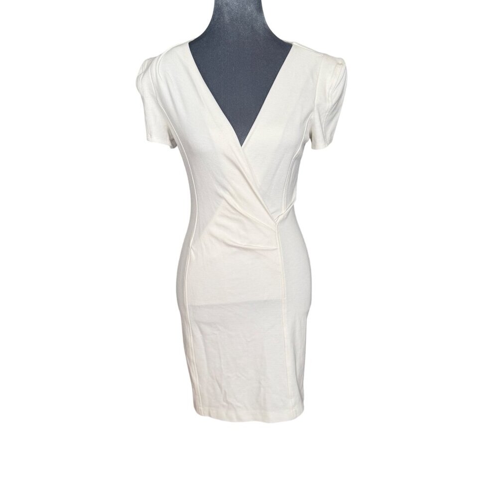 Rubber Ducky White Short Sleeve Wrap Dress Large
